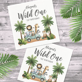 Wild One Jungle Safari 1st Birthday Party スタンダードカクテルナプキン