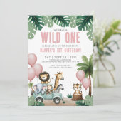 Wild One Jungle Safari 1st Birthday Party 招待状 (スタンド正面)