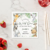 Wild One Jungle Safari Animals Baby Shower スタンダードカクテルナプキン (インサイチュ)