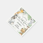 Wild One Jungle Safari Animals Baby Shower スタンダードカクテルナプキン (角)