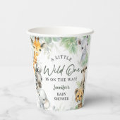 Wild One Jungle Safari Animals Baby Shower 紙コップ (裏面)
