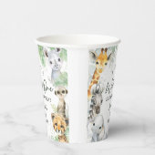 Wild One Jungle Safari Animals Baby Shower 紙コップ (右)