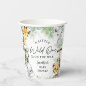 Wild One Jungle Safari Animals Baby Shower 紙コップ (正面)
