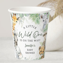 Wild One Jungle Safari Animals Baby Shower 紙コップ