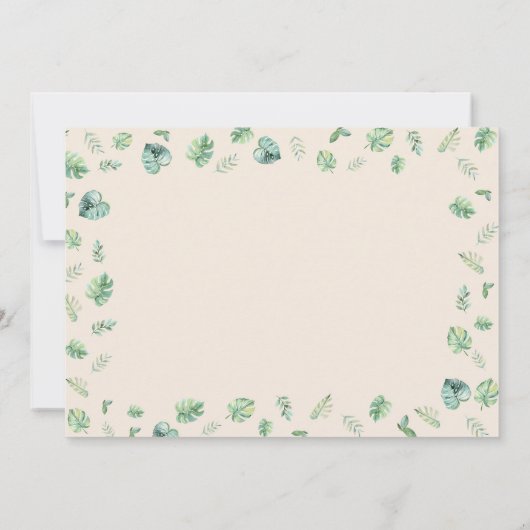 Wild One Jungle Safari Animals Birthday Photo 招待状 (裏面)