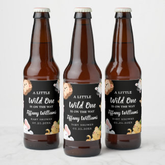 Wild One Jungle Safari Baby Shower Party ビールラベル