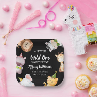 Wild One Jungle Safari Baby Shower Party ペーパープレート