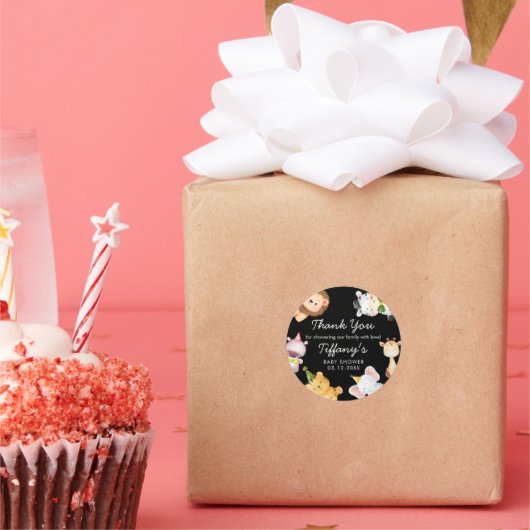 Wild One Jungle Safari Baby Shower Party ラウンドシール (パーティー)