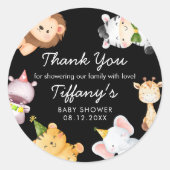 Wild One Jungle Safari Baby Shower Party ラウンドシール (正面)