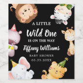 Wild One Jungle Safari Baby Shower Party ワインラベル (シングルラベル)