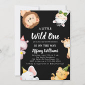 Wild One Jungle Safari Baby Shower Party 招待状 (正面)