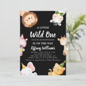 Wild One Jungle Safari Baby Shower Party 招待状 (スタンド正面)