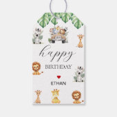Wild One Jungle Safari Birthday for Boys ギフトタグ (正面)