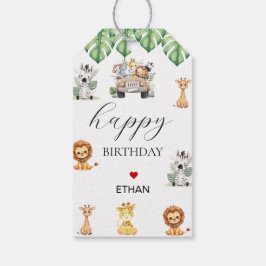 Wild One Jungle Safari Birthday for Boys ギフトタグ