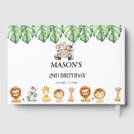 Wild One Jungle Safari Birthday for Boys  ゲストブック