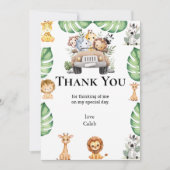 Wild One Jungle Safari Birthday for Boys サンキューカード (正面)