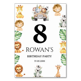Wild One Jungle Safari Birthday for Boys テーブルナンバー