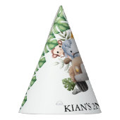 Wild One Jungle Safari Birthday for Boys パーティーハット (左)