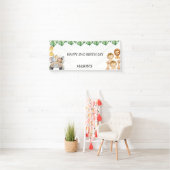 Wild One Jungle Safari Birthday for Boys 横断幕 (インサイチュ)