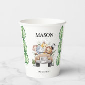 Wild One Jungle Safari Birthday for Boys 紙コップ (裏面)