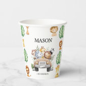 Wild One Jungle Safari Birthday for Boys 紙コップ (正面)