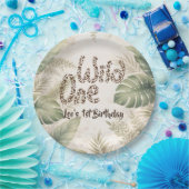 Wild One Jungle Safari Boy First Paper Plate ペーパープレート (パーティー)