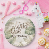 Wild One Jungle Safari Boy First Paper Plate ペーパープレート (パーティー)