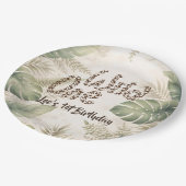 Wild One Jungle Safari Boy First Paper Plate ペーパープレート (アングル)