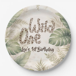 Wild One Jungle Safari Boy First Paper Plate ペーパープレート