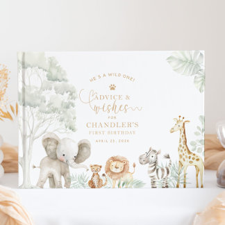 Wild One Jungle Safari Guestbook ゲストブック