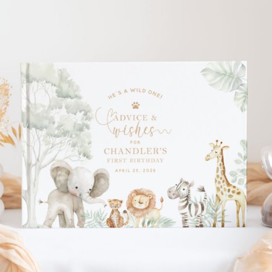 Wild One Jungle Safari Guestbook ゲストブック