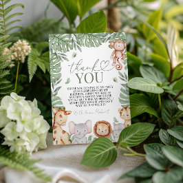 Wild One Jungle Thank You Card 招待状