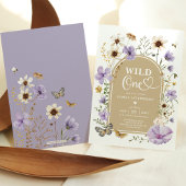 Wild One: Lavender Wildflower Meadow 1st Birthday 招待状