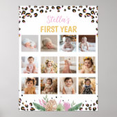 Wild One Leopard誕生日フォトマイルストーンポスター ポスター (正面)