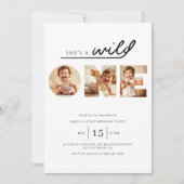 Wild ONE Modern Photo 1ST Birthday 招待状 (正面)