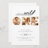 Wild ONE Modern Photo 1ST Birthday 招待状 (正面/裏面)