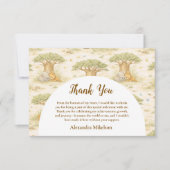 Wild One Neutral Safari First Birthday サンキューカード (正面)