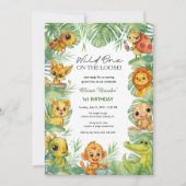  Wild One on the loose! | Boy 1st Birthday Invite 招待状 (正面)