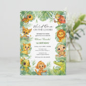  Wild One on the loose! | Boy 1st Birthday Invite 招待状 (スタンド正面)