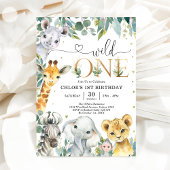 Wild One Party Animals 1st Birthday Invitation 招待状