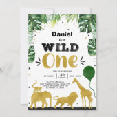 Wild One Party Animals 1st Birthday Invitation 招待状 (正面)