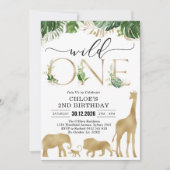Wild One Party Animals 1st Birthday Invitation 招待状 (正面)