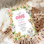 Wild One Party Animals Kids 1st Birthday 招待状