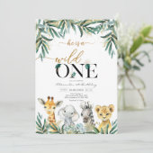 Wild One Party Animals Kids Birthday Invitation 招待状 (スタンド正面)