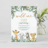 Wild One Party Animals Kids Birthday Invitation 招待状 (スタンド正面)