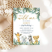 Wild One Party Animals Kids Birthday Invitation 招待状