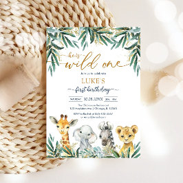 Wild One Party Animals Kids Birthday Invitation 招待状
