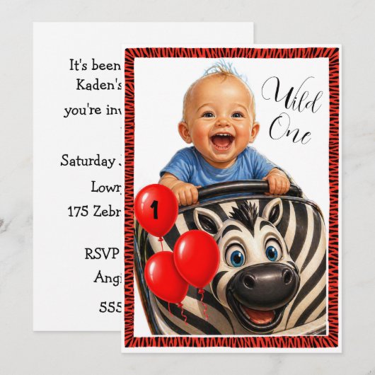 Wild One Party Digital Download Invitation 招待状 (正面/裏面)