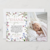 Wild One Photo Birthday Thank You Card 招待状 (正面)