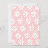 Wild One Pink Daisy Girl 1st Birthday Invitation 招待状 (裏面)